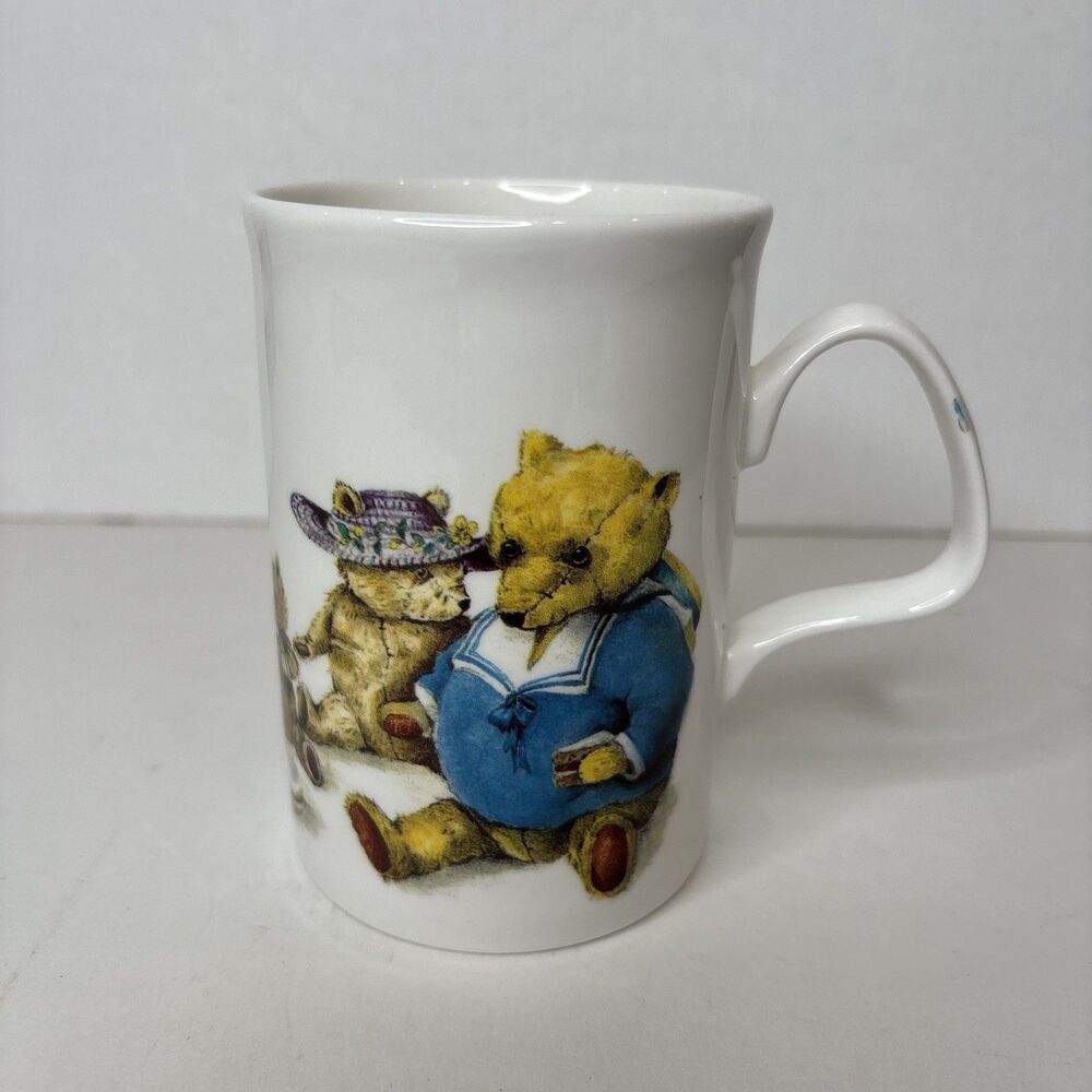 Vintage 1992 Roy Kirkham Birthday Bears Picnic Bone China Mug by Karen Buckley